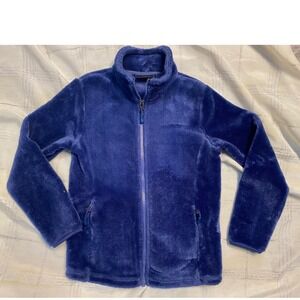 32 Degrees Heat Fleece Jacket Full Zip Soft Plush Cozy Blue S (7/8) Girls youth